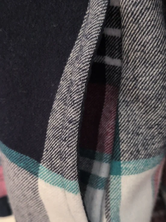 Orvis Plaid Snap-Front Jacket - Burgundy, Black, White, Teal With Pockets. - Picture 4 of 12